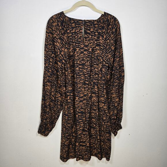Banana Republic Black And Brown Animal Print Shift. Size Medium. - Picture 9 of 10